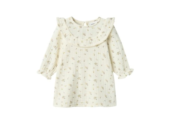 Musselin-Kleid langarm Blumen