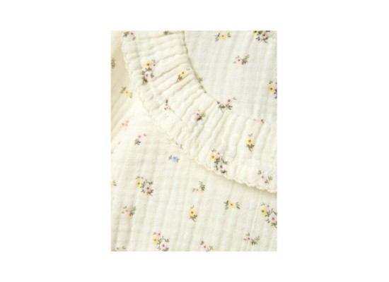 Musselin-Kleid langarm Blumen