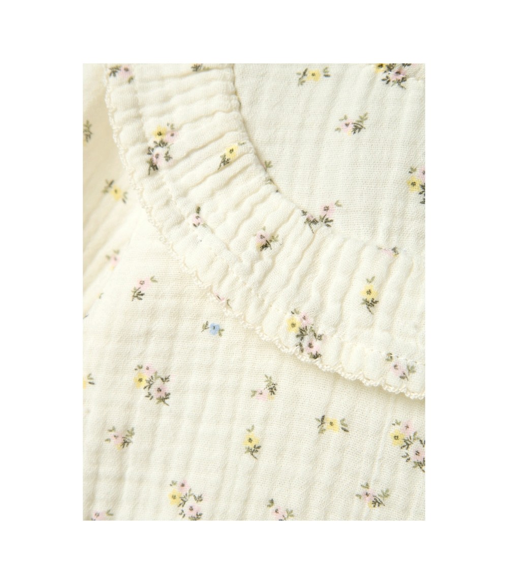 Musselin-Kleid langarm Blumen