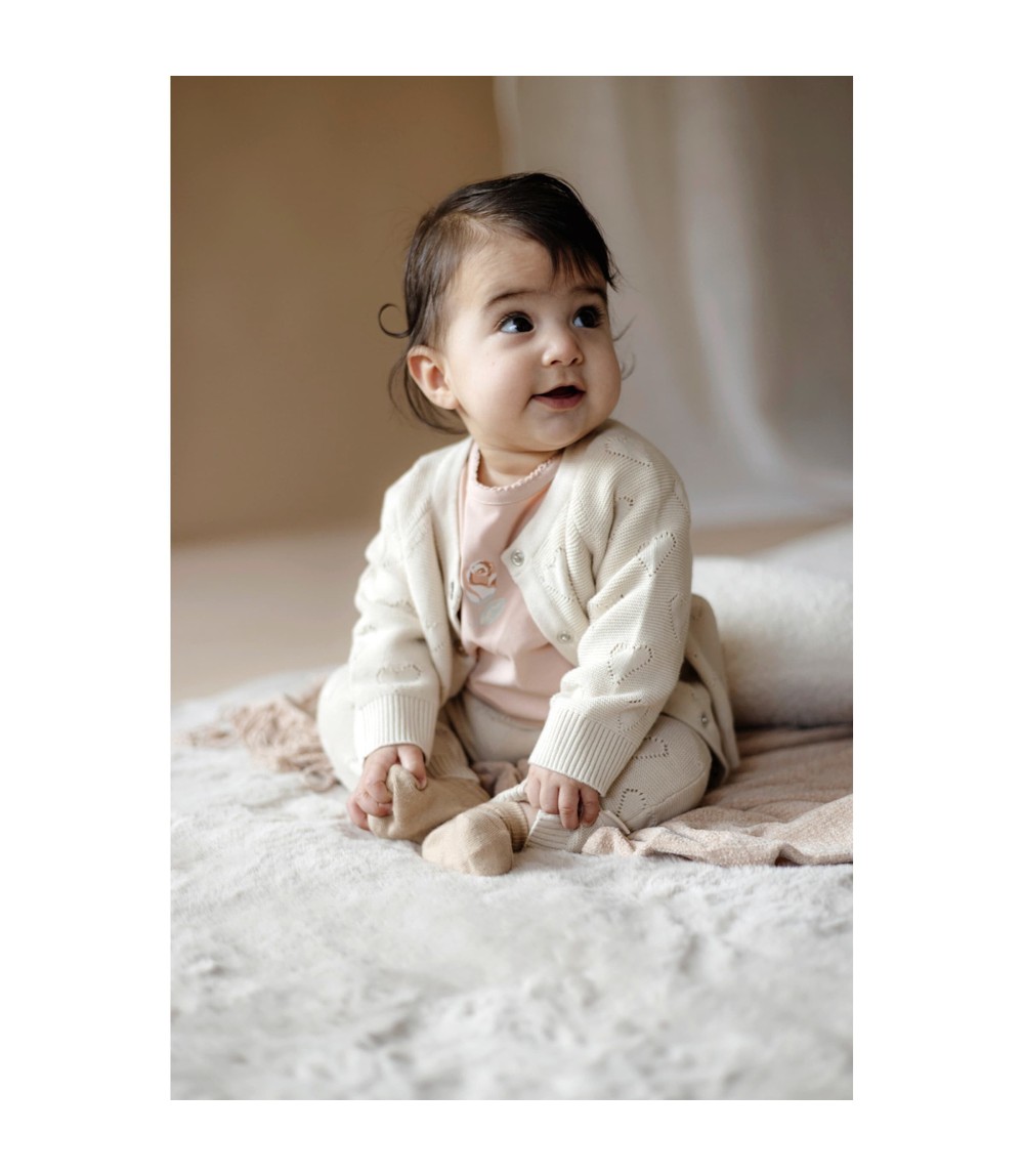 Ajour-Strickjacke Herzen