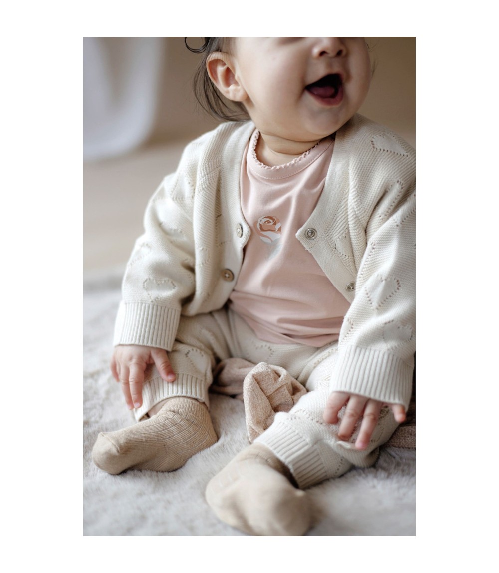 Ajour-Strickjacke Herzen