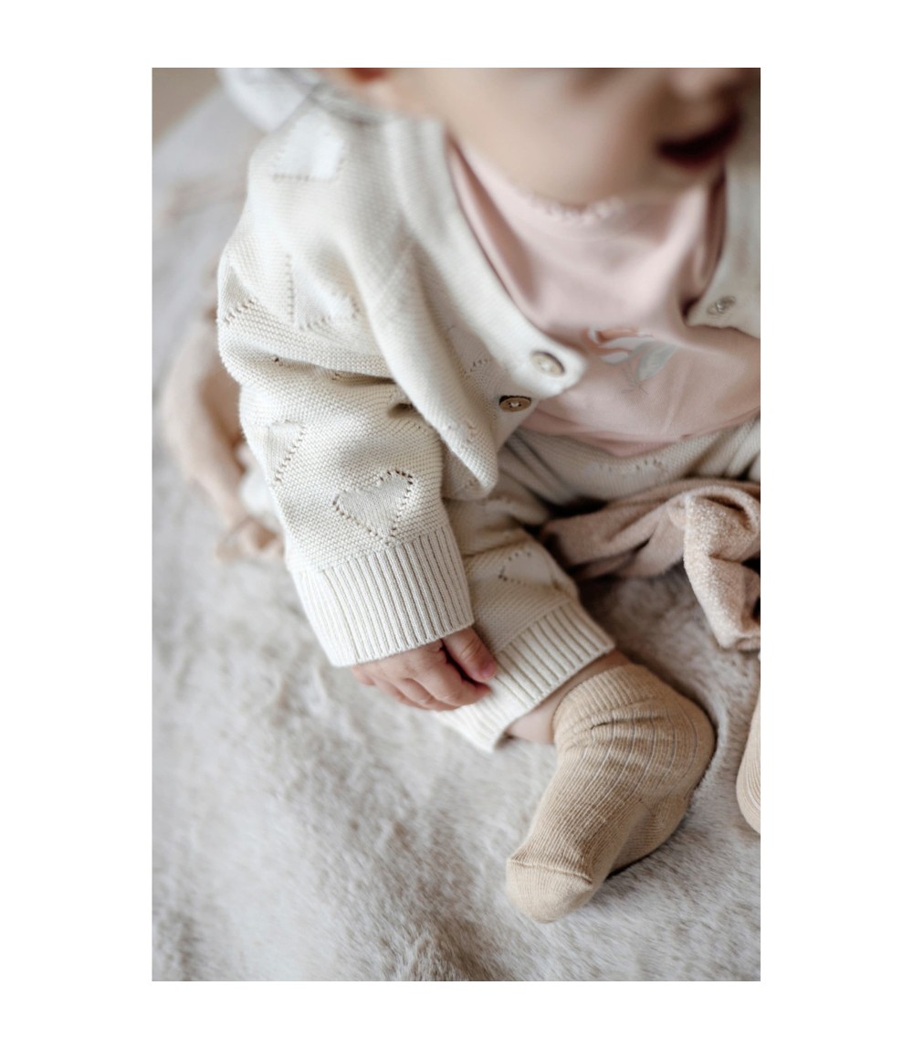 Ajour-Strickjacke Herzen