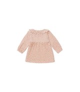 Krepp-Kleid langarm Blumen Rüschenkragen