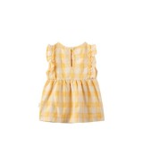 Kleid ohne Arm Karo Rüsche