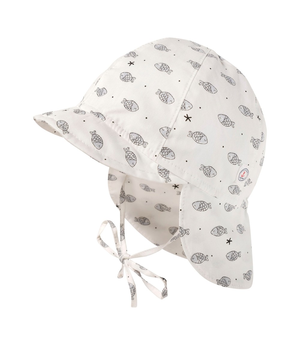 Schirmmütze mit Nacken- und UV-Schutz Fische