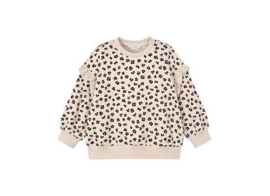 Sweatshirt Leoprint Rüschen