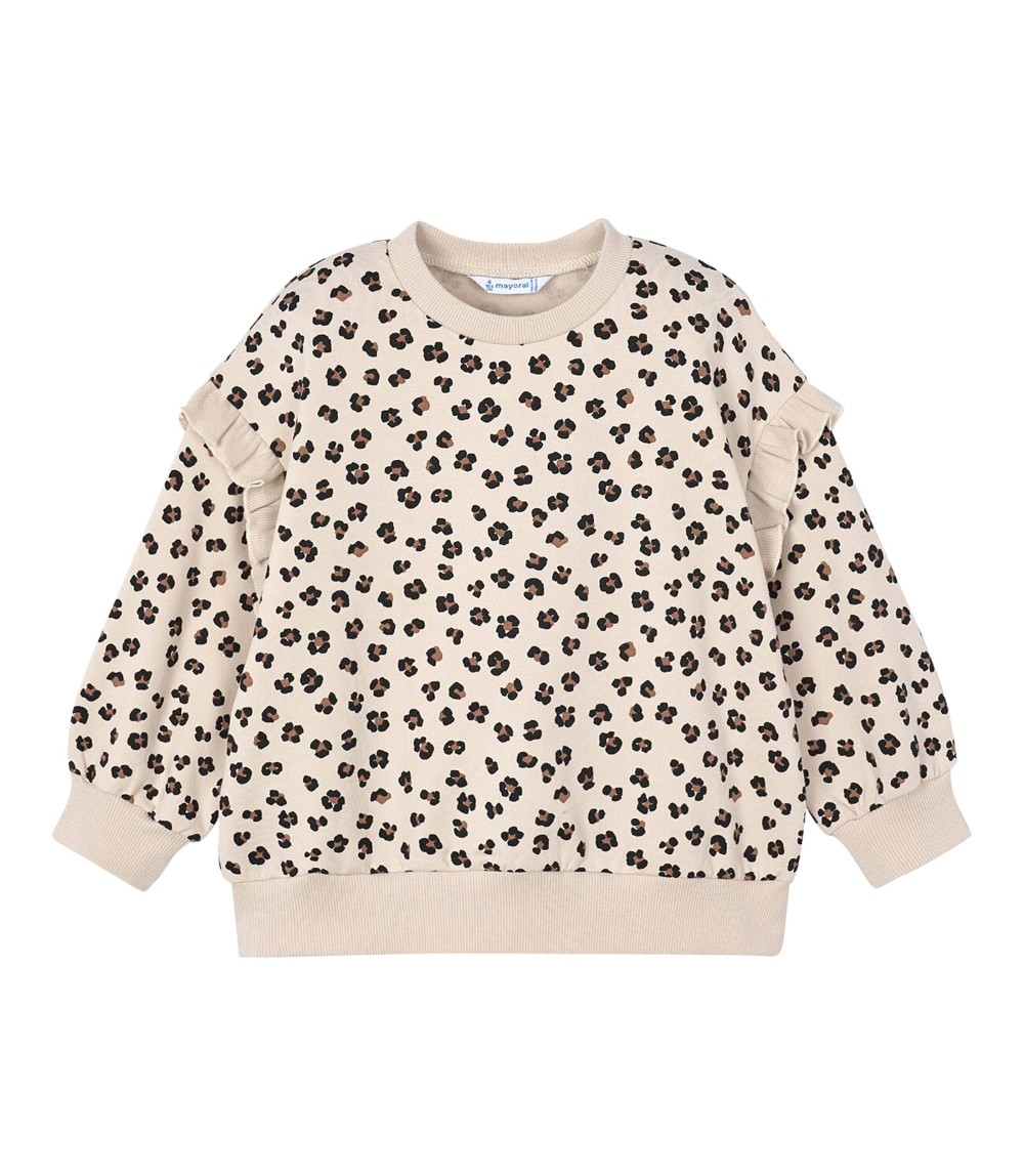 Sweatshirt Leoprint Rüschen