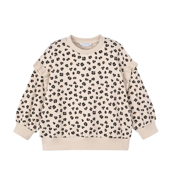 Sweatshirt Leoprint Rüschen