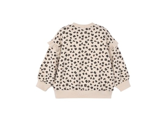 Sweatshirt Leoprint Rüschen