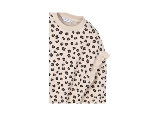 Sweatshirt Leoprint Rüschen