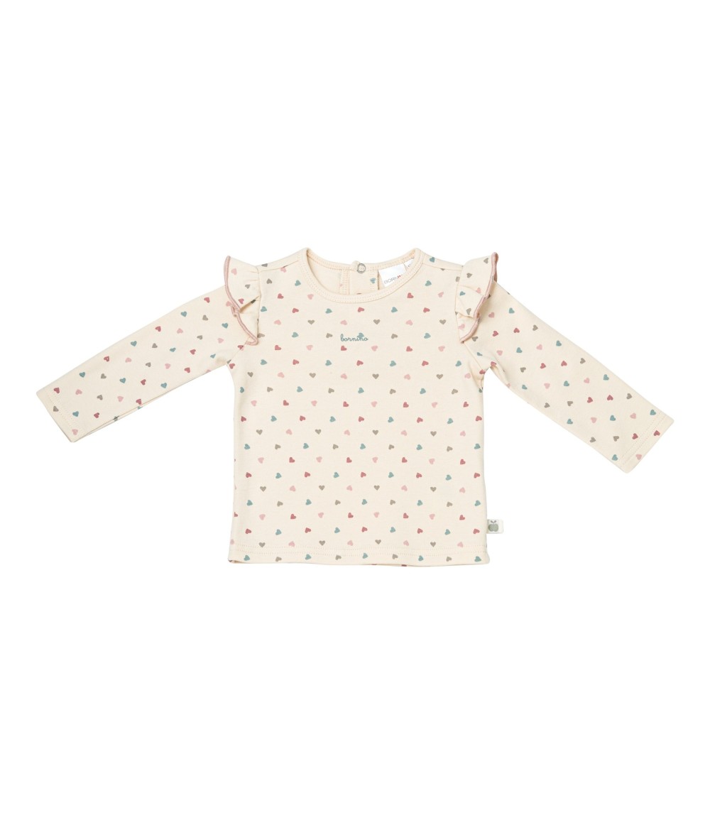 Shirt langarm Volant Herzen