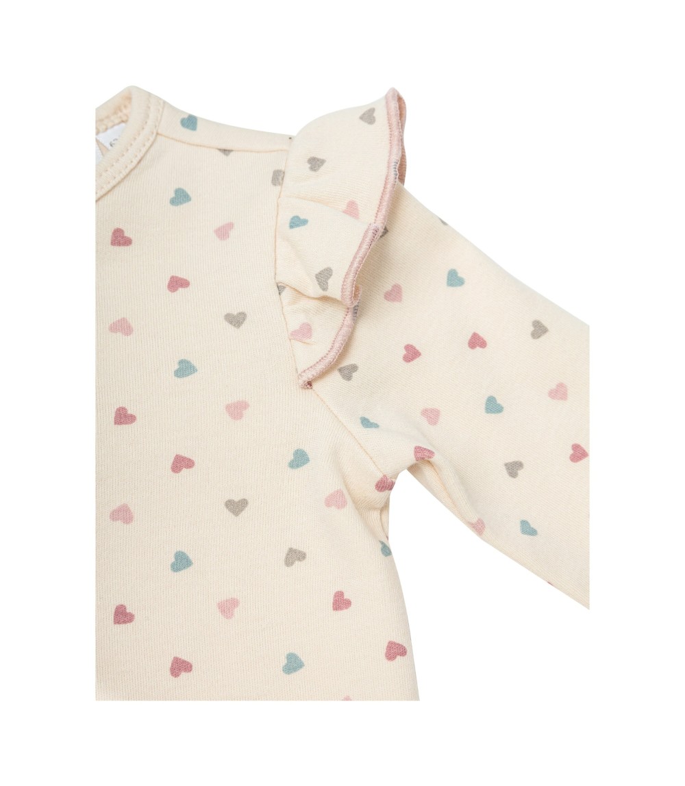 Shirt langarm Volant Herzen