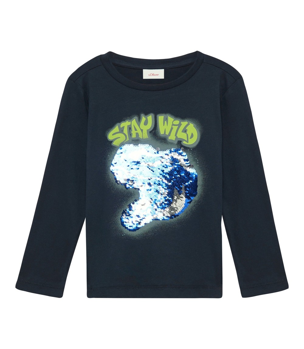 Shirt langarm Pailletten-Dino