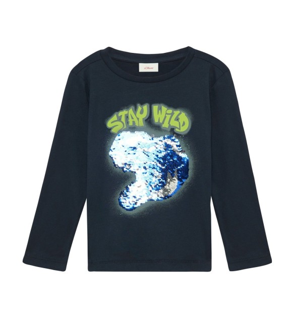 Shirt langarm Pailletten-Dino