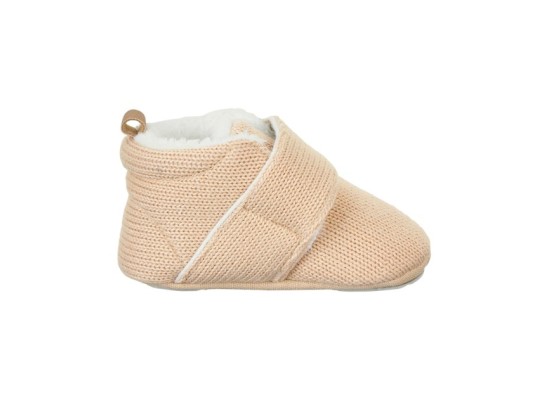 Strick-Krabbel- und Hausschuhe mit Klettverschluss
