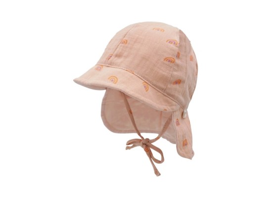 Musselin-Schirmmütze mit Nacken- und UV-Schutz Regenbogen