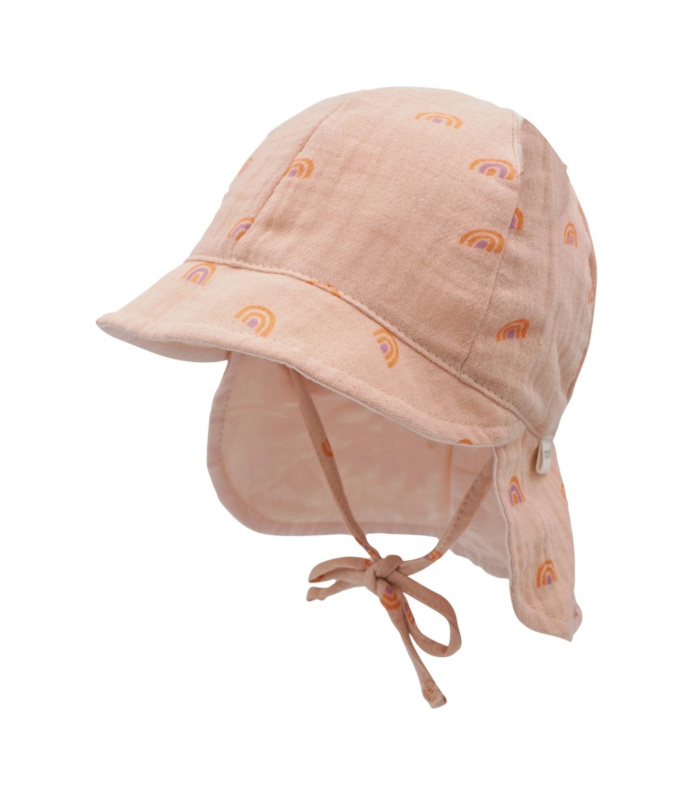 Musselin-Schirmmütze mit Nacken- und UV-Schutz Regenbogen