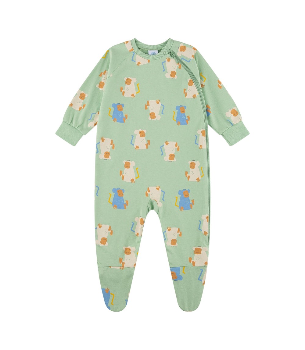 Schlafoverall mit Fuß Affen