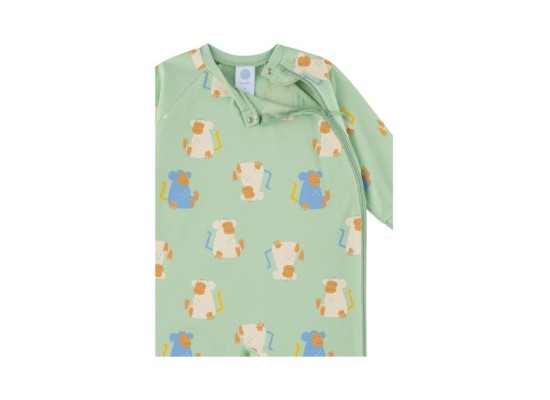 Schlafoverall mit Fuß Affen