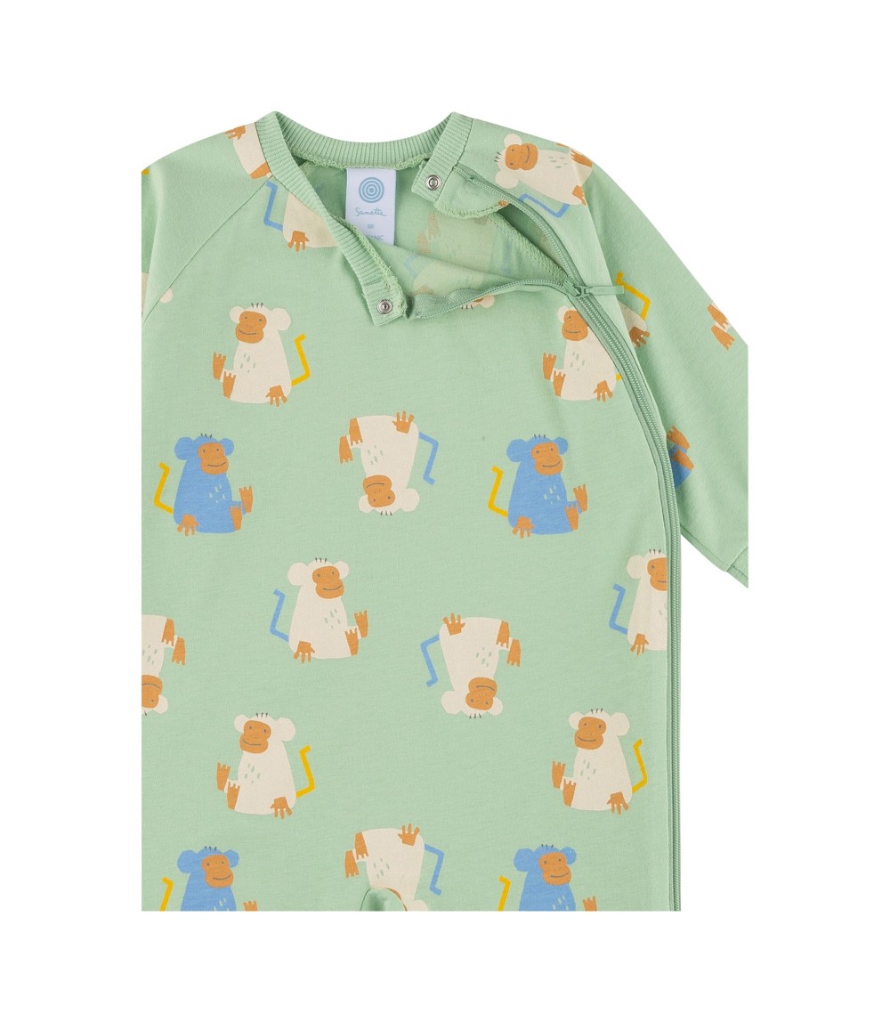 Schlafoverall mit Fuß Affen