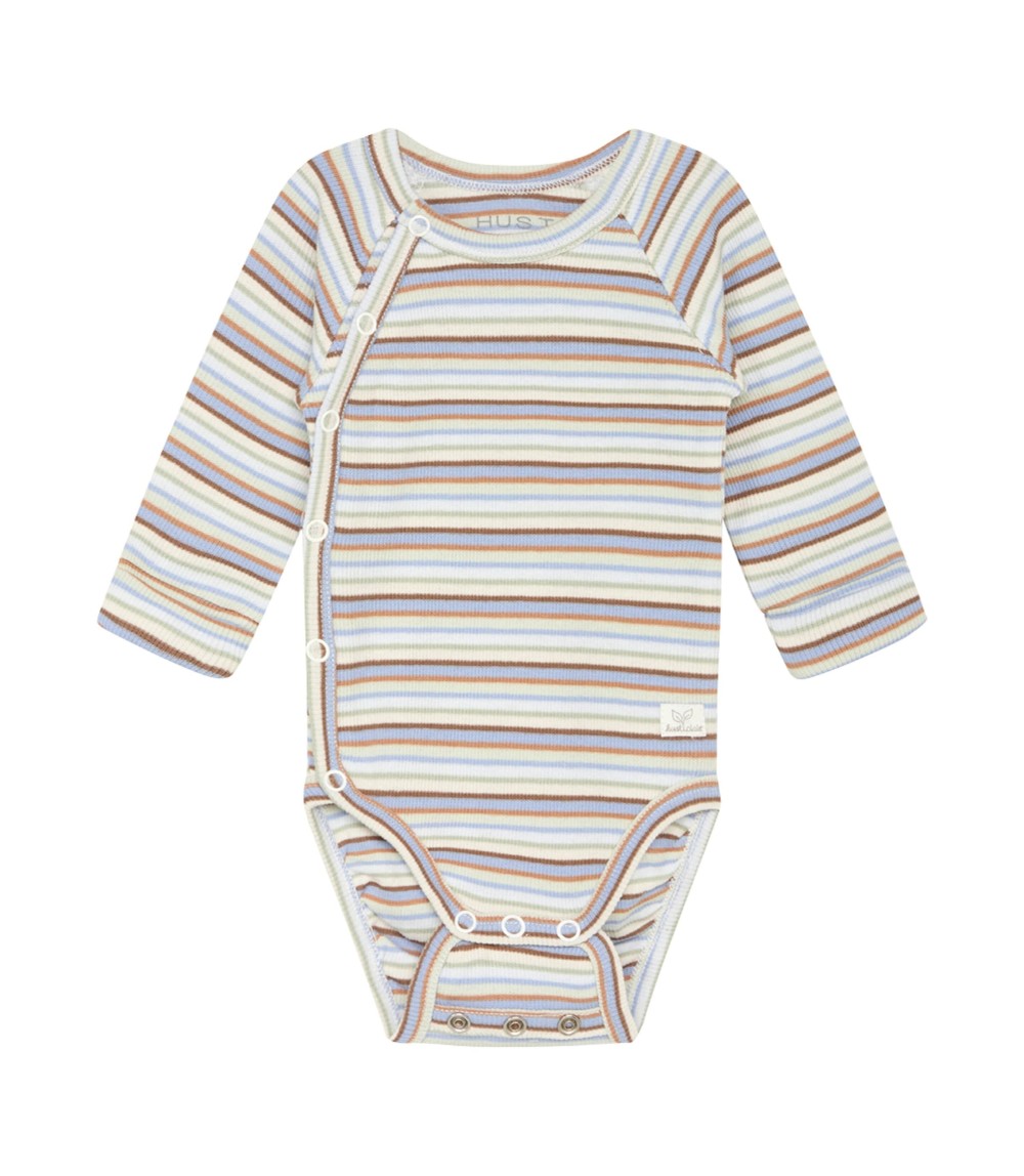 Wickelbody langarm Ringel Rippqualität