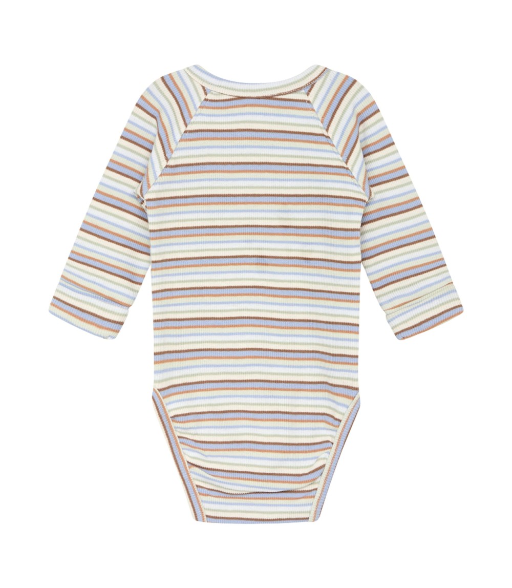 Wickelbody langarm Ringel Rippqualität