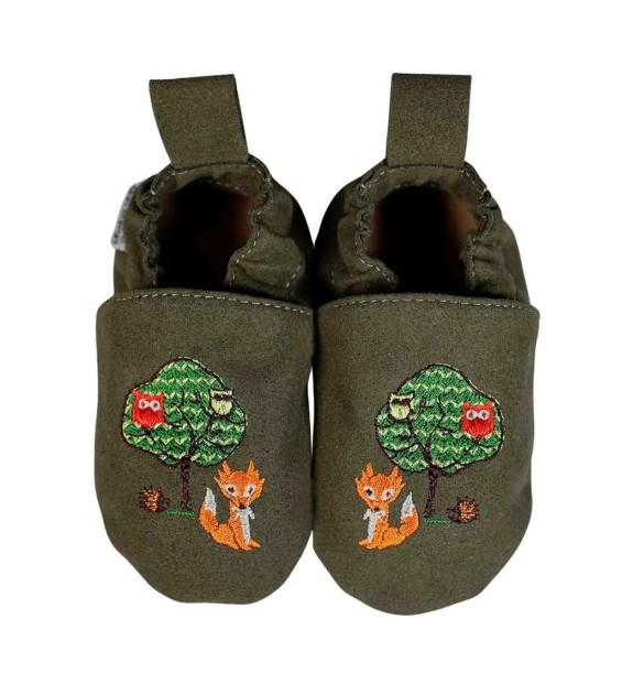 Kinderschuhe RecyStep Waldtiere grün