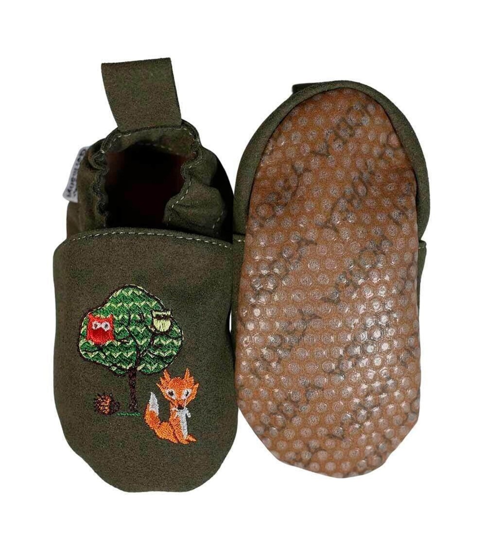 Kinderschuhe RecyStep Waldtiere grün