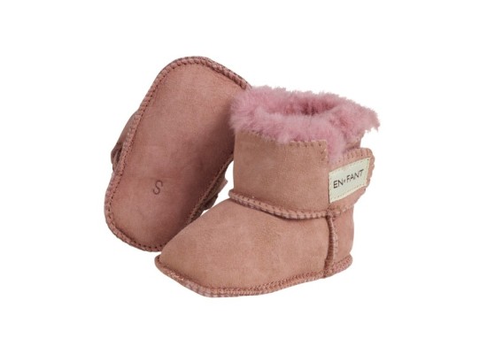 Lammfellschuhe mit Klettverschluss