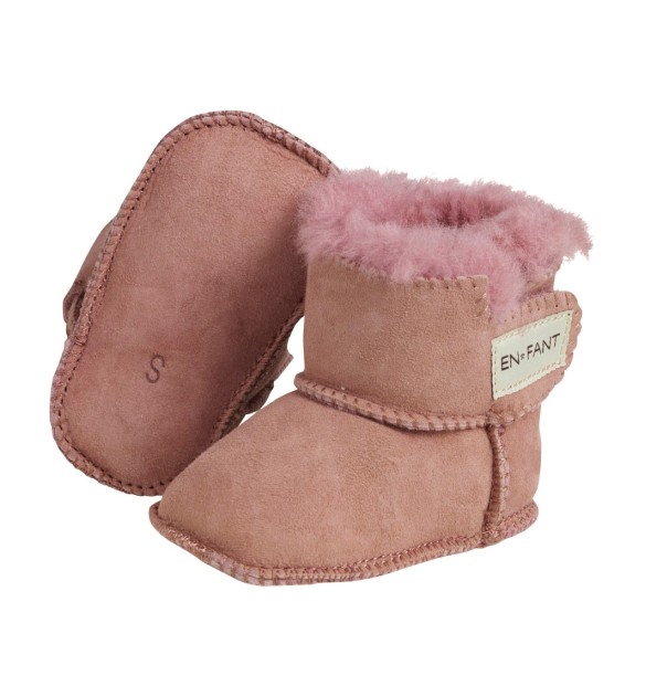 Lammfellschuhe mit Klettverschluss