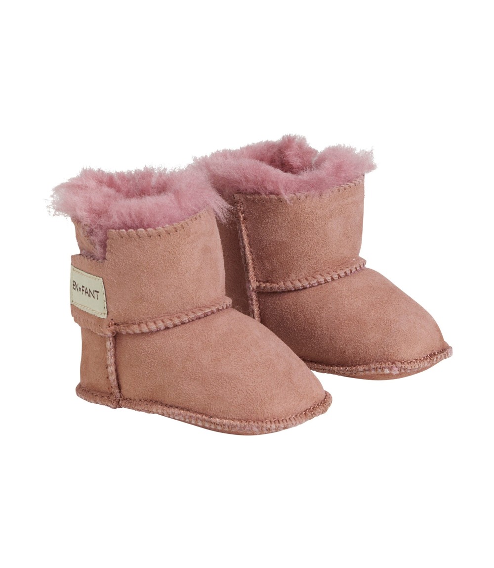 Lammfellschuhe mit Klettverschluss