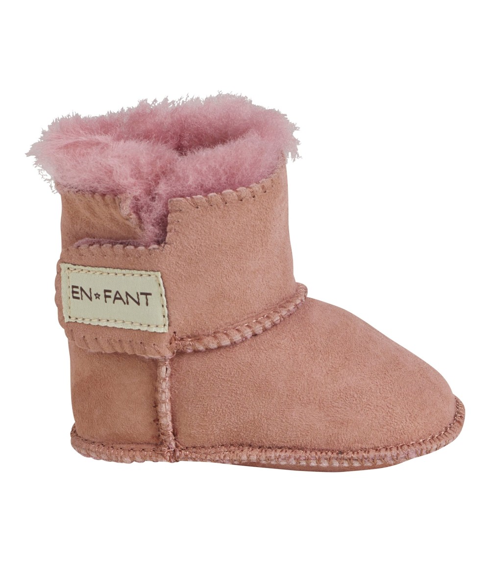 Lammfellschuhe mit Klettverschluss