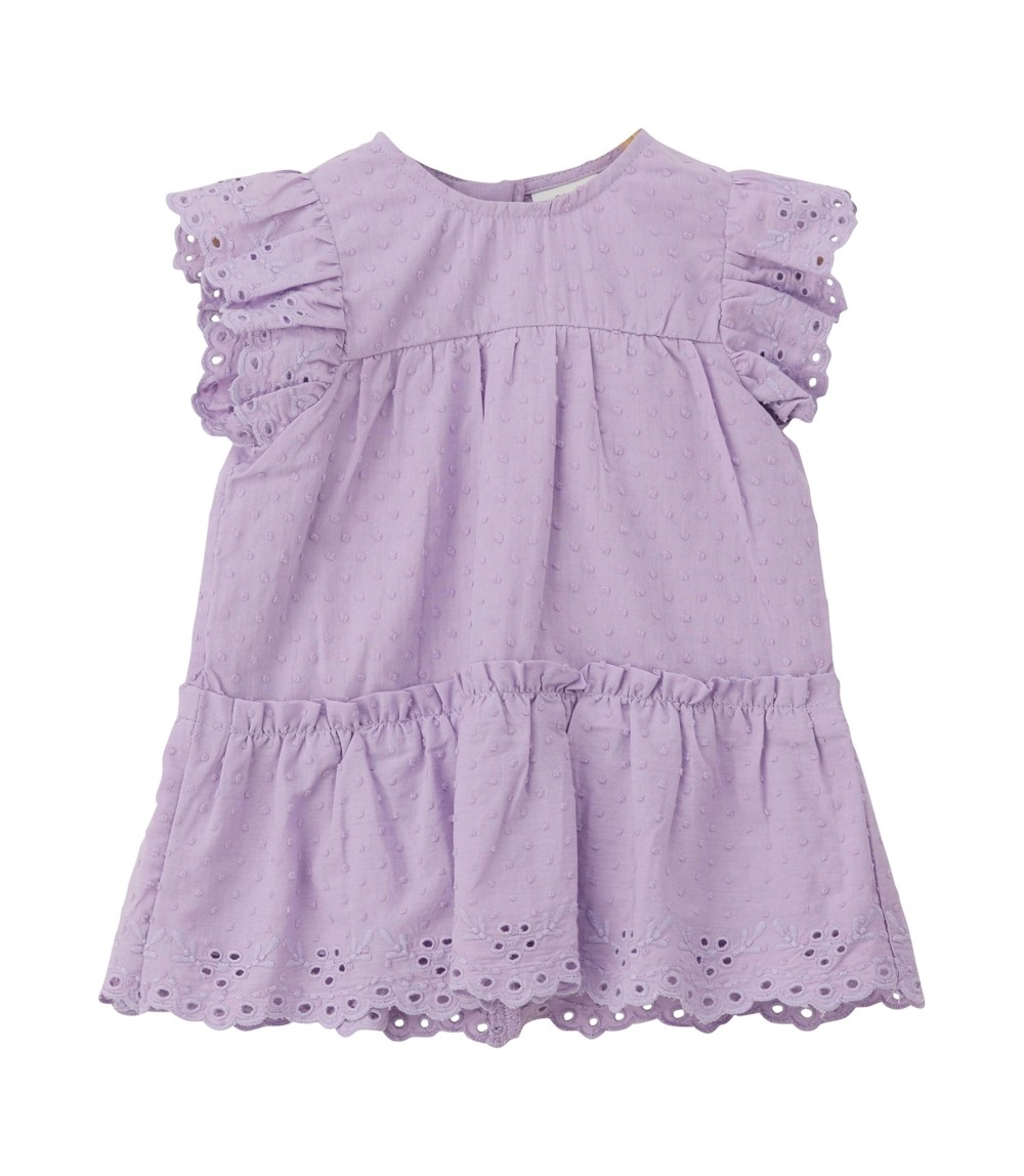 Kleid Flügelarm Lochstickerei