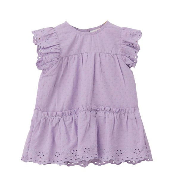 Kleid Flügelarm Lochstickerei