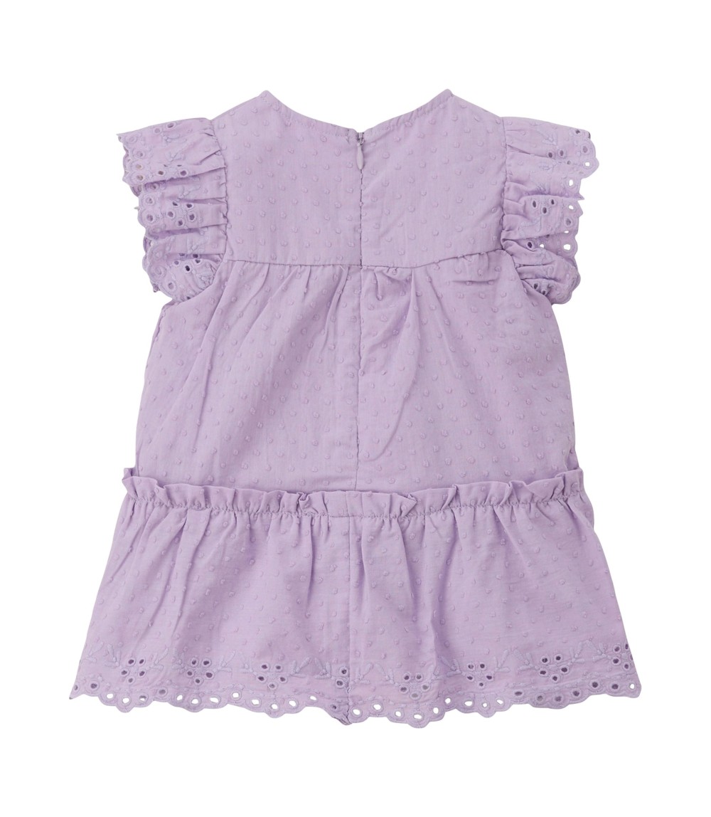 Kleid Flügelarm Lochstickerei