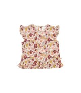 Krepp-T-Shirt Blumen Volant