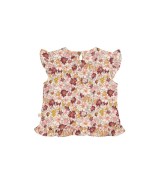 Krepp-T-Shirt Blumen Volant
