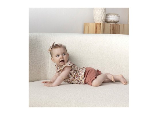 Krepp-T-Shirt Blumen Volant