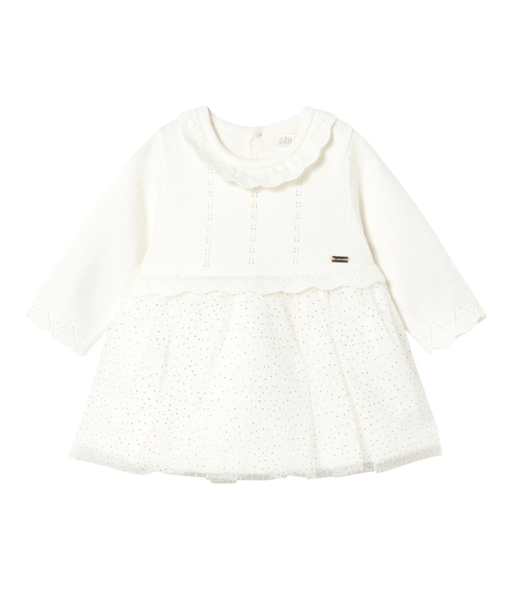 Kleid langarm 2in1 Strickpullover und Tüllrock