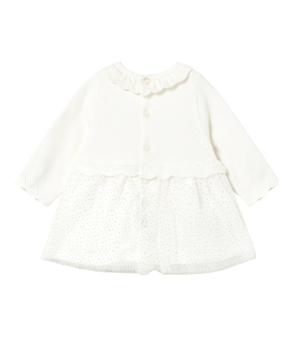 Kleid langarm 2in1 Strickpullover und Tüllrock