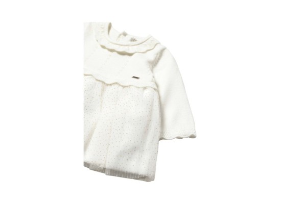 Kleid langarm 2in1 Strickpullover und Tüllrock