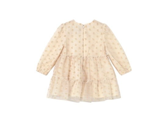 Tüllkleid langarm Glitzer-Schleifen