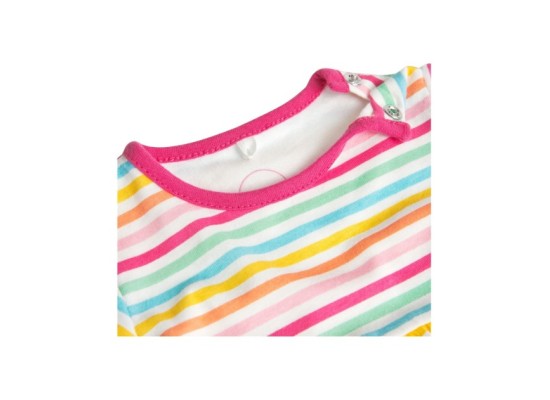 Kleid kurzarm Früchte Streifen