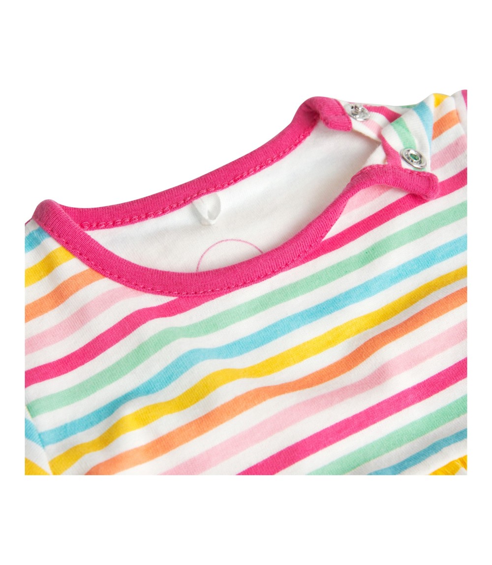 Kleid kurzarm Früchte Streifen