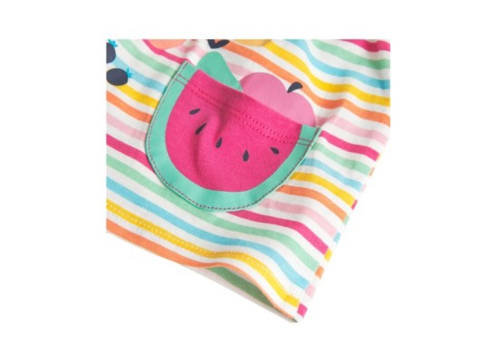 Kleid kurzarm Früchte Streifen