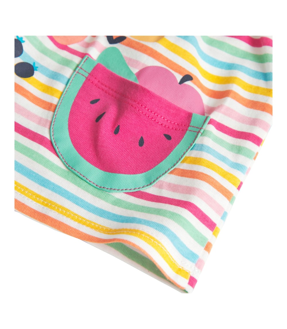 Kleid kurzarm Früchte Streifen