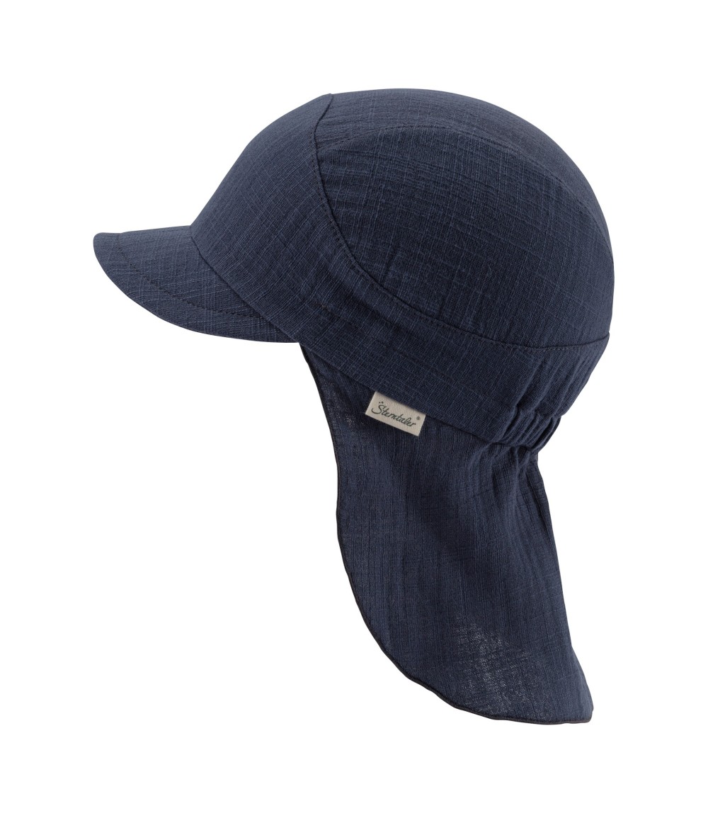 Musselin-Schirmmütze mit Nackenschutz