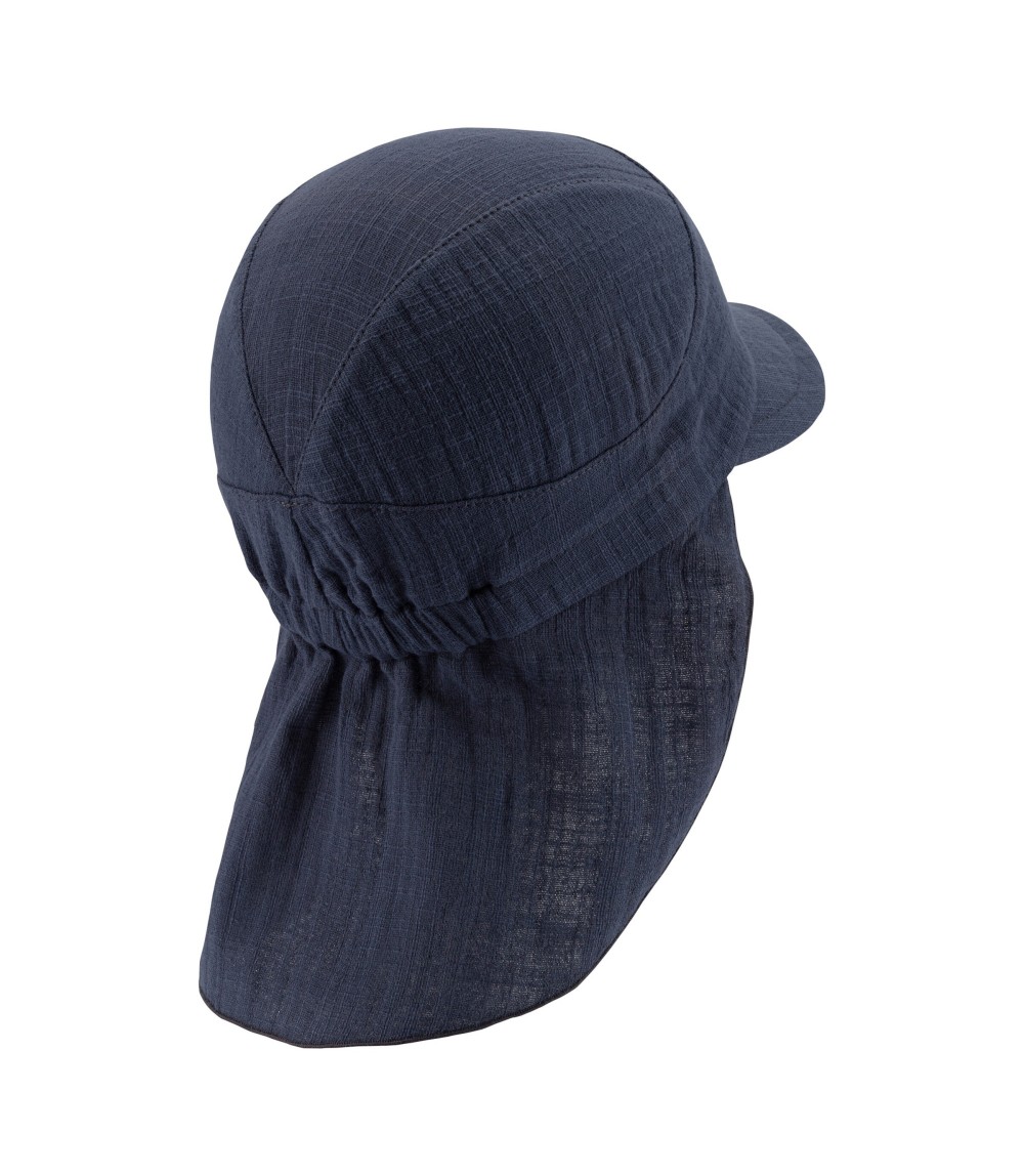 Musselin-Schirmmütze mit Nackenschutz