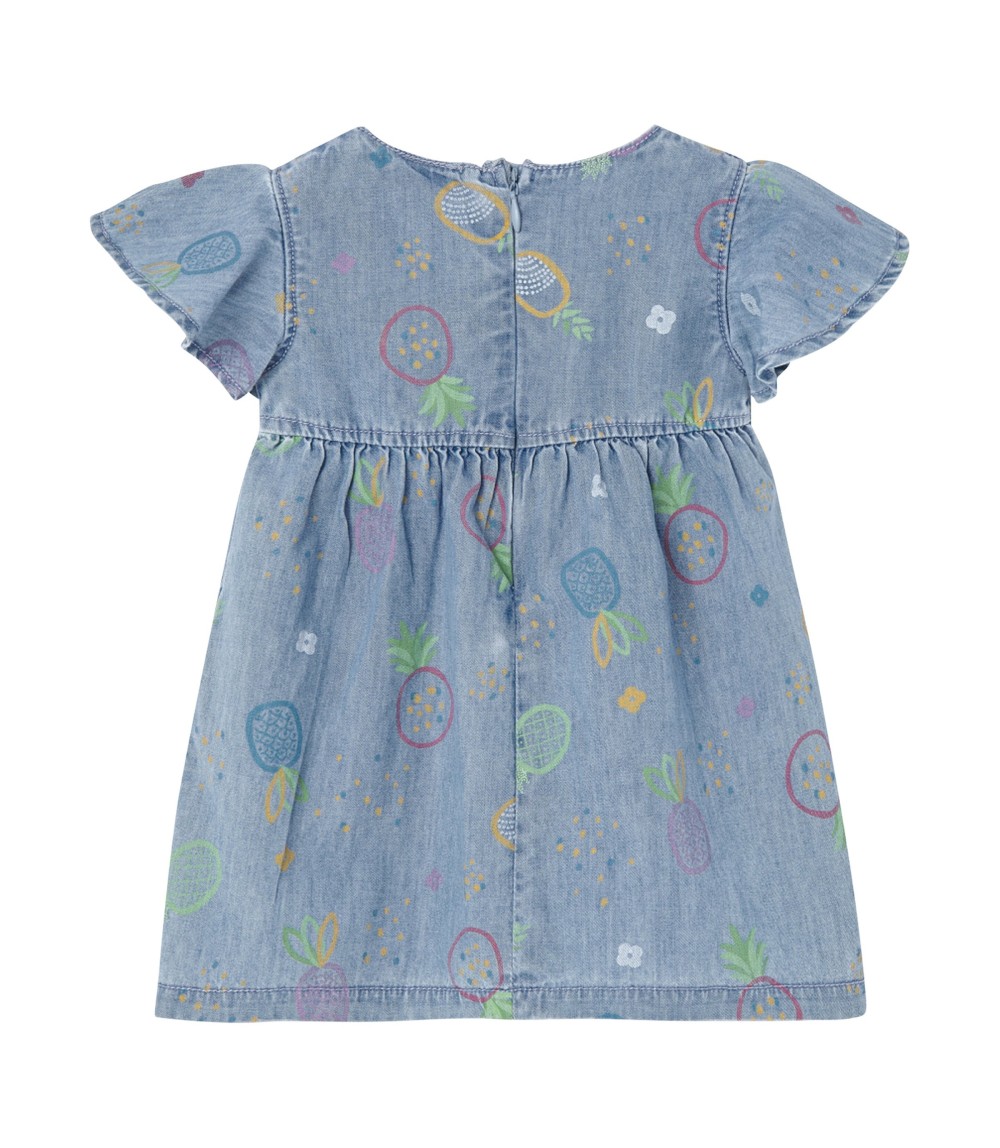 Jeans-Kleid kurzarm Ananas