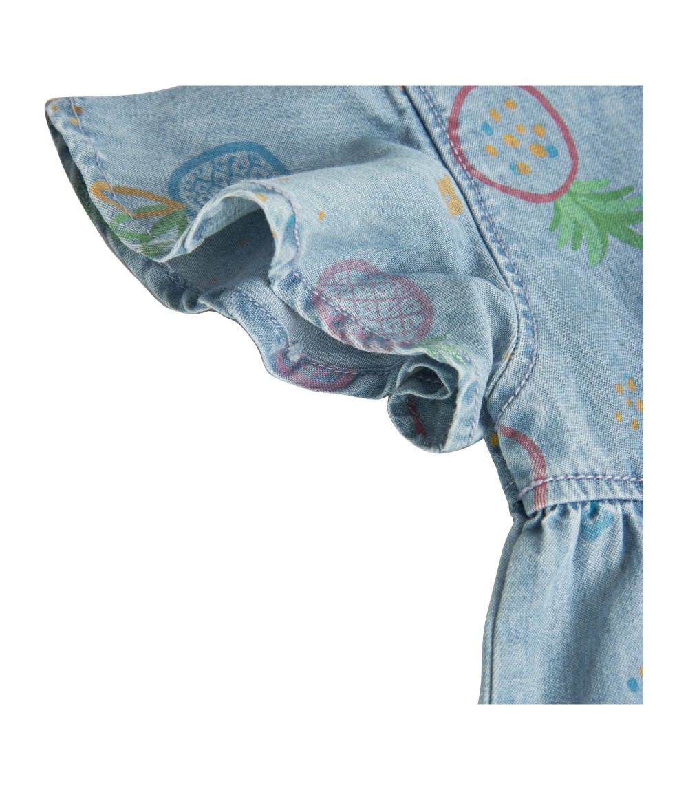 Jeans-Kleid kurzarm Ananas